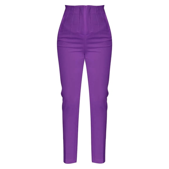 iHPH7 High Waisted Trousers Women Chino Pants for Women High Waisted Pants for Women Pull On Pants for Women Dress Pants Women Slim Fit Pants for Women Trousers Pants for Women Purple S