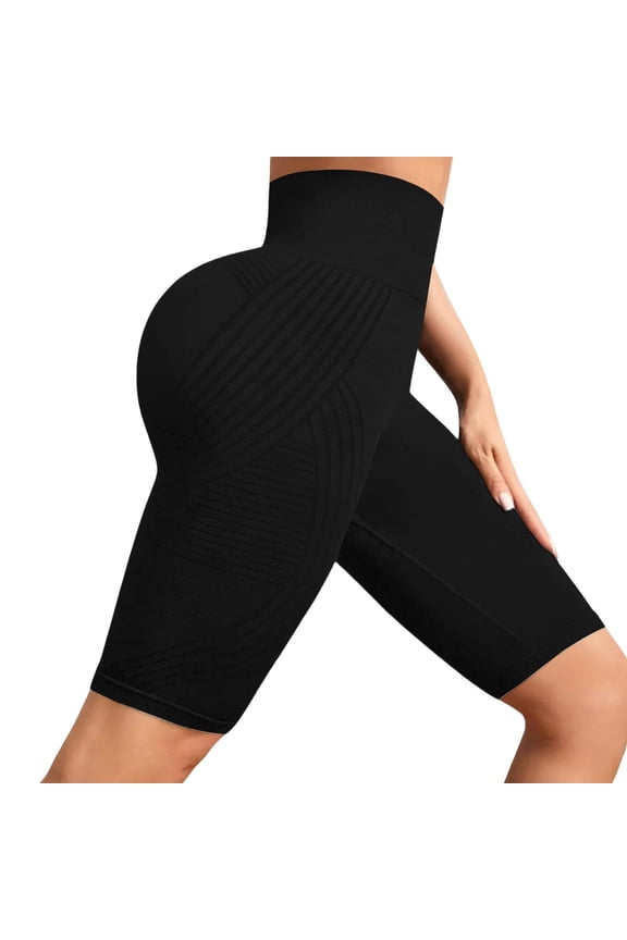 High Waisted Women's Anti Cellulite Leggings Scrunch Butt - 3d Butt Lifting Capri Cropped Pants Textured Compression Tummy Control Booty Lift Yoga Gym Running Casual Black XL