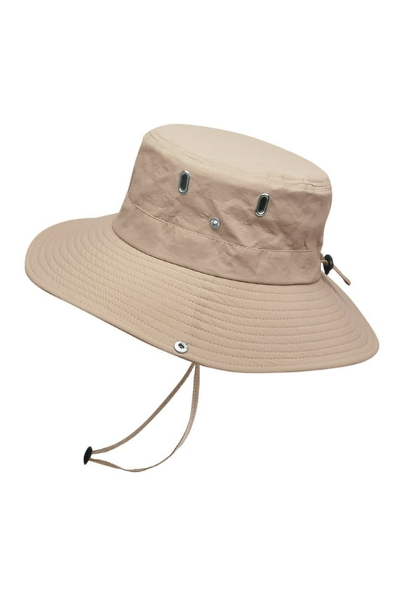 Hiking Accessories Quick Dry Hats for Men Sun Protection Hat Camo Hat for Men Fishing Bucket, Beige One Size