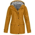 thumbnail image 1 of iHPH7 Hiking Jacket Women Long Raincoat for Women Waterproof Rain Jacket Women Waterproof Hiking Jacket Womens Raincoats Waterproof with Hood Packable Rain Jacket Khaki 3XL, 1 of 2