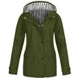 thumbnail image 1 of iHPH7 Hooded Rain Coats for Women Long Jackets for Women Rain Jacket Women Waterproof Womens Fall Jackets Waterproof Jackets for Women Hiking Rain Jacket Women Army Green L, 1 of 3