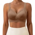 thumbnail image 1 of iHPH7 Jelly Bra Seamless Wirefree Comfortable Push Up Everyday Bra Soft Smoothing Invisible Bralette Khaki 3XL, 1 of 9