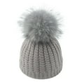 thumbnail image 1 of iHPH7 Kids Beanie Hat Warm Hat Cute Beanie Wool Hat Watch Cap Skull Beanie Gray One Size, 1 of 4