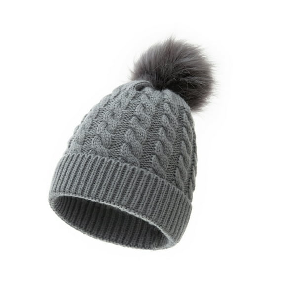 iHPH7 Kids Beanie Kids Cap Knit Beanie Knit Hat Kids Winter Hats Knitted Beanie Winter Beanie Gray One Size