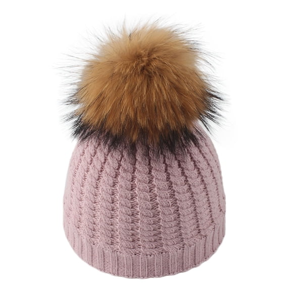 iHPH7 Kids Beanie Wool Hat Kids Hat Warm Hat Knit Beanie Ski Hat Beenies Hats Pink One Size