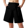 thumbnail image 1 of iHPH7 Knee Length Shorts Women, Wide Leg Shorts for Women, Lightweight Shorts for Women, Womens Shorts Casual, Loose Shorts Women, Black XXL, 1 of 6