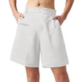 thumbnail image 1 of iHPH7 Knee Length Shorts Women, Wide Leg Shorts for Women, Lightweight Shorts for Women, Womens Shorts Casual, Loose Shorts Women, White XXL, 1 of 6