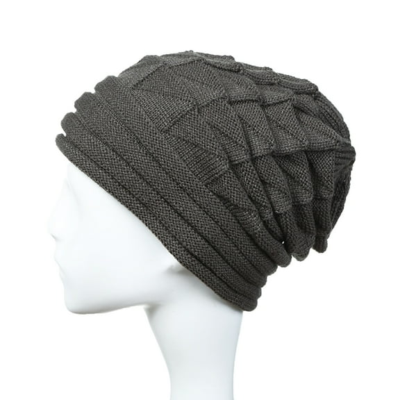 iHPH7 Knit Cap Beanies Y2k Warm Hat Winter Accessories for Women Winter Hat Knitted Hat Wool Hats for Men Dark Gray One Size