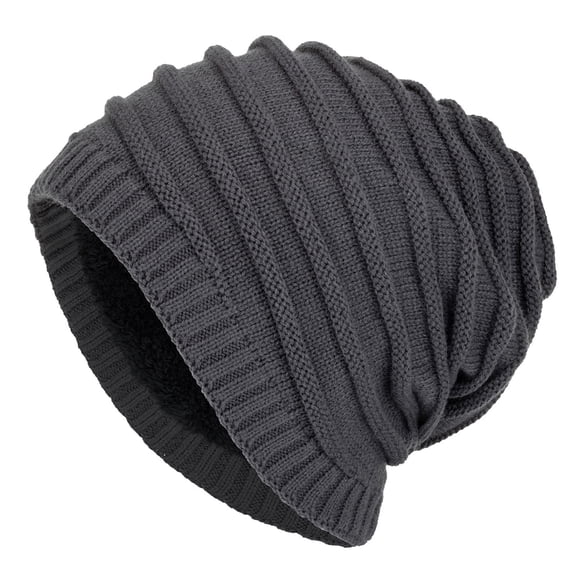 iHPH7 Knit Cap Slouchy Beanie Skull Hat Beanie Hats for Women Cute Beanies for Women Wool Beanies for Men Winter Hat Dark Gray One Size