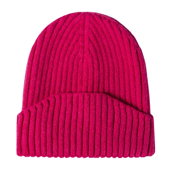 iHPH7 Knit Hat Cute Beanies for Women Knitted Hat Winter Hats for Men Cute Beanie Hats for Women Skull Cap for Winter Hot Pink One Size