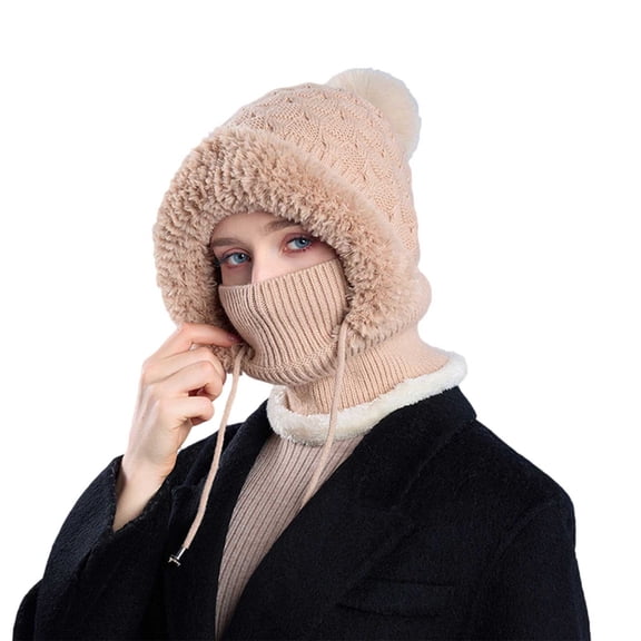 iHPH7 Knit Hat Wool Hats for Men Beanie Hats for Women Winter Hats for Women Cold Weather Winter Beanies for Men Knitted Beanie Womens Beanie Hats Khaki One Size