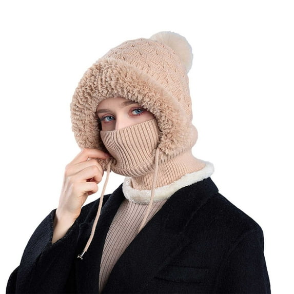 iHPH7 Knit Hat Wool Hats for Men Beanie Hats for Women Winter Hats for Women Cold Weather Winter Beanies for Men Knitted Beanie Womens Beanie Hats Khaki One Size