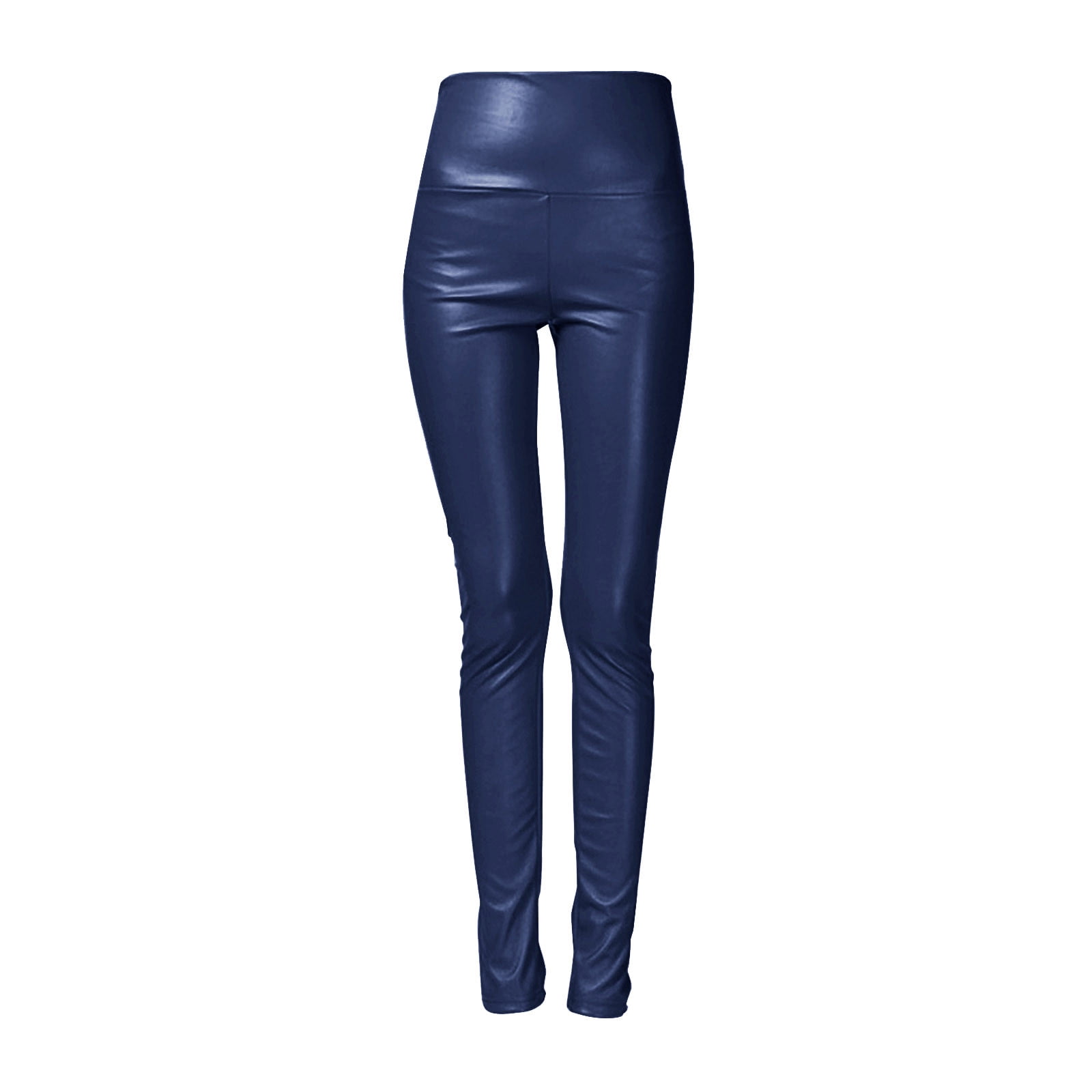 iHPH7 Leather Leggings Faux Leather Leggings for Women Pleather Leggings High Waist Tummy Control Leggings Faux Leather Pants High Waisted Leather Leggings High Waisted Leather Pants Blue 1 XL