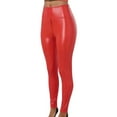 thumbnail image 1 of iHPH7 Leather Leggings for Women Faux Leather Leggings Pleather Leggings Leather Stretch Pants for Women Womens Faux Leather Leggings Leather Pants for Women Yoga Pants Women Red 3 L, 1 of 8