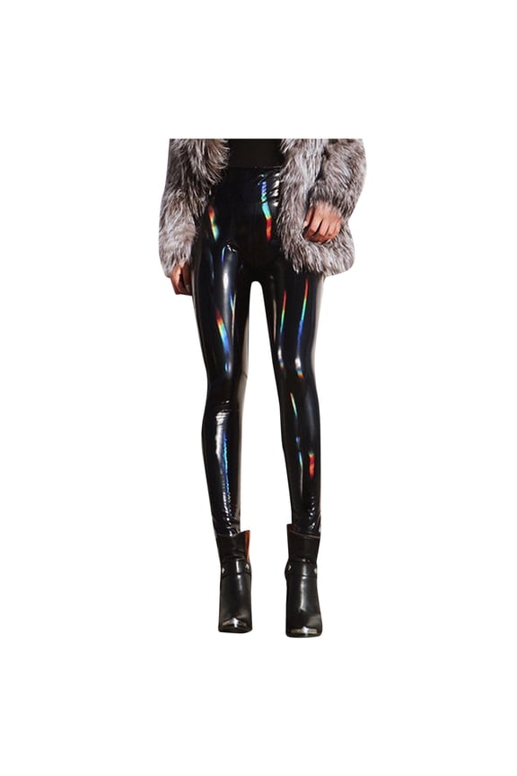 Leather Leggings for Women Faux Leather Leggings Yoga Leggings for Women Leather Stretch Pants for Women High Waisted Leather Leggings for Women Tummy Control Black S