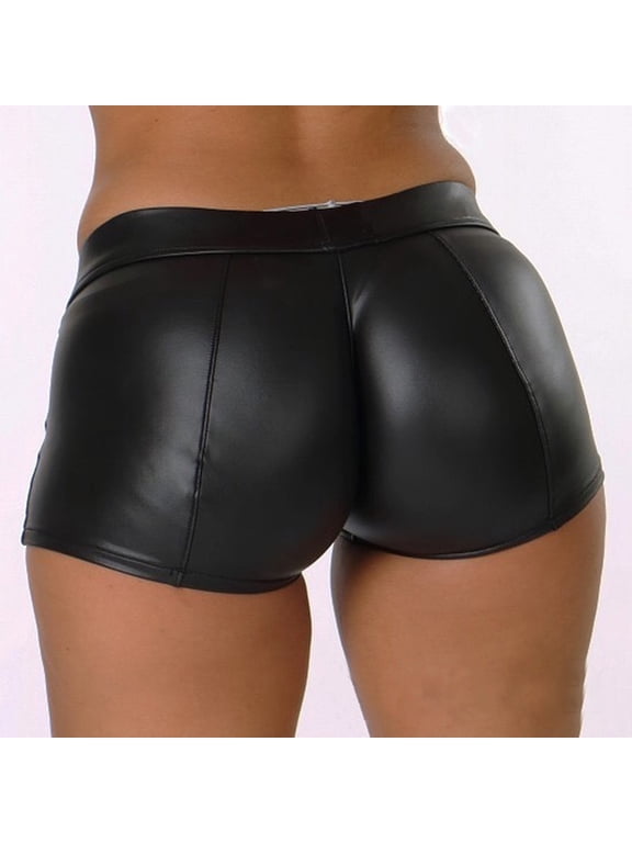 Leather Shorts, Booty Shorts for Women, Butt Lifting Shorts, Club Shorts, High Waisted Shorts Women, Black M