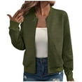 thumbnail image 1 of iHPH7 Light Jackets for Women Fall Womens Clothes Textured Jacket Women Fall Outfits for Women Baseball Jacket Casual Outerwear Women's Jackets Green L, 1 of 5