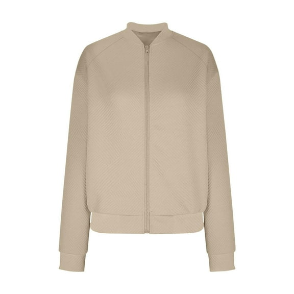 iHPH7 Light Jackets for Women Streetwear Women Textured Jacket Women Womens Bomber Jacket Baseball Jacket Fall Fashion Workout Jackets for Woman Khaki XL