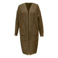 thumbnail image 1 of iHPH7 Long Cardigan Sweaters for Women Travel Cardigan Travel Sweater Knits Clothing Fall Outfits for Women Knit Cardigans for Women's Outerwear Brown L, 1 of 2