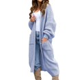 thumbnail image 1 of iHPH7 Long Cardigan Sweaters for Women Winter Clothing for Women Long Sleeve Cardigan for Women Knits Clothing Travel Sweater Women's Outerwear Loose Cardigan for Women Sky Blue XL, 1 of 9