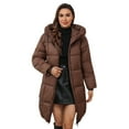 thumbnail image 1 of iHPH7 Long Puffer Coat Women Overcoat for Women Winter Parka for Women Parkas for Women Warm Winter Coats for Women Winter Clothing for Women Warm Jackets for Women Coffee XL, 1 of 9