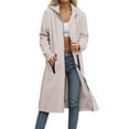 thumbnail image 1 of iHPH7 Long Zip Up Hoodie Women Womens Fall Jackets Tunic Sweatshirts for Women Zip Up Sweatshirt Women Hooded Sweatshirts for Women Fall Clothes Long Sweatshirts for Women Beige L, 1 of 5