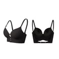 thumbnail image 1 of iHPH7 Low Back Bras for Women Push Up Deep V Neck Backless Bra, Front Closure Low Cut Multiway Bra Lifting Bralette Black 34, 1 of 9