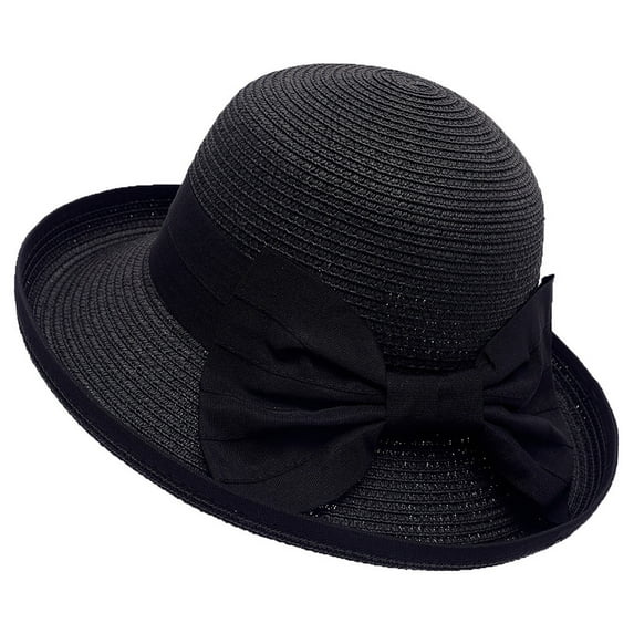 iHPH7 Men's Fedoras Fedora Hats for Men Panama Fedora Hats for Men Fedora Hats for Women Wide Brim Hats for Women, Black One Size