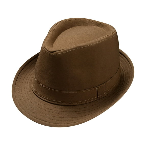 iHPH7 Men's Fedoras Wide Brim Fedora Hats for Women Mens Fedora Hats Packable Sun Hat Vintage Fedora Hats for Men, Coffee One Size