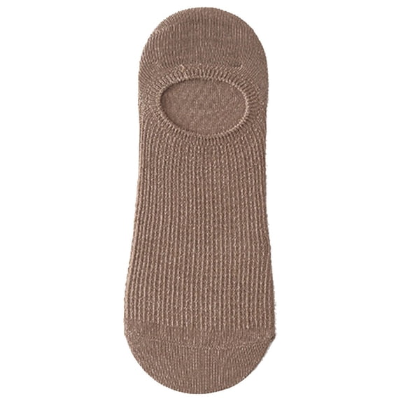 iHPH7 Men's Invisible Low Cut Boat Socks, Hidden No Show Liner Thin Socks for Summer Sneaker Casual Wear Loafers, Non-slip Hosiery Coffee One Size