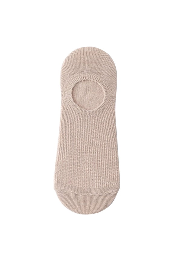 Men's No Show Socks, Hidden Invisible Boat Liners Non-slip Low Cut Thin Socks for Sneakers Loafers Flats, Invisible Summer Footwear Khaki One Size