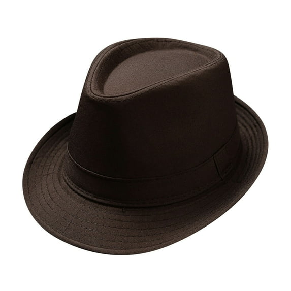 iHPH7 Mens Fedora Hats Dress Hats for Women Wide Brim Hats for Women Packable Fedora Hats for Women Dress Hats for Men, Brown One Size