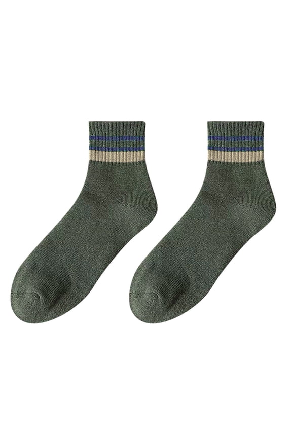 Mens Socks Fleece Socks Soft Socks Fleece Lined Socks Mens Thermal Socks Mid Crew Socks Men Gifts for Men Army Green One Size