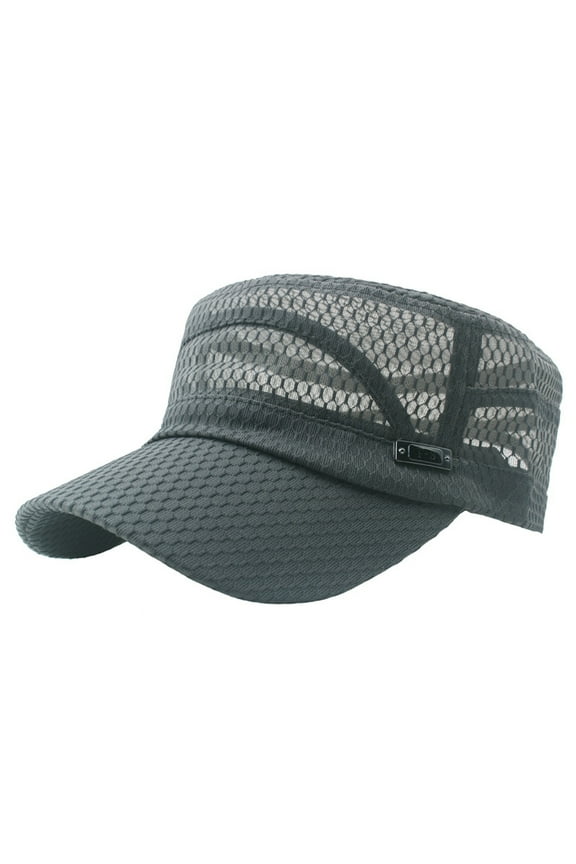 Military Cap Cadet Hat Mesh Hat Army Hat Mesh Military Cap, Dark Gray One Size