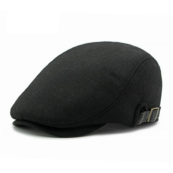 iHPH7 Newsboy Cap for Men Flat Cap Scally Cap for Men Cabbie Hats for Men Casual Hats for Men, Black One Size