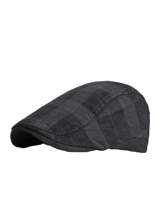 Newsboy Cap for Men, Scally Cap for Men, Cabbie Hat, Casual Hats for Men, Black One Size