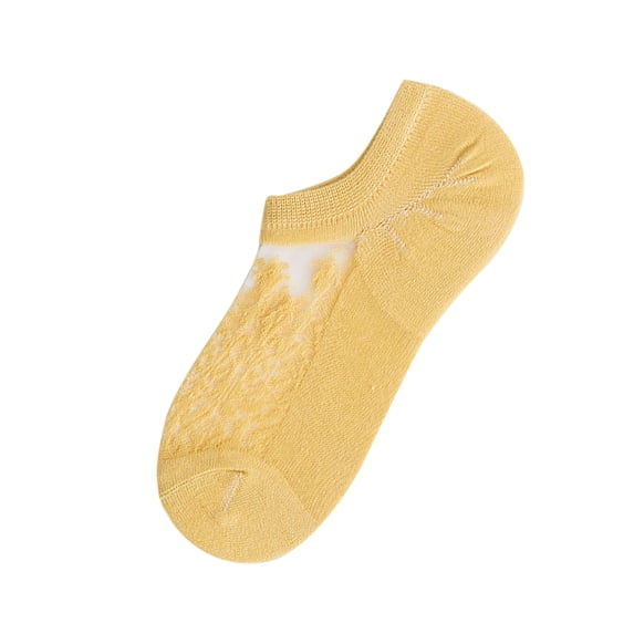 iHPH7 No Show Socks for Women Sheer Socks Women Flat Socks for Women Womens No Show Socks Mesh Socks Ladies Socks Silk Socks Yellow One Size