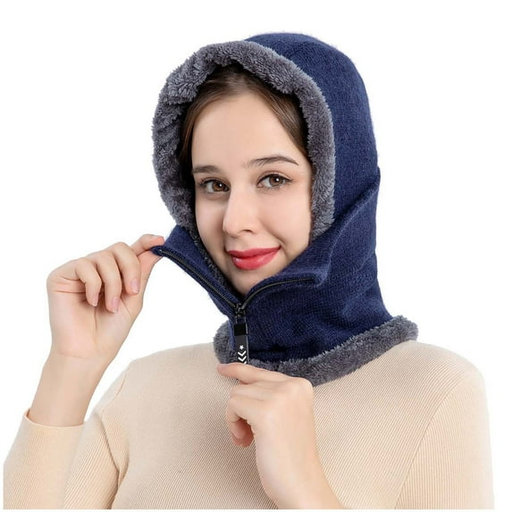 iHPH7 One Piece Cold Scarf Hats Hat Scarf Windproof Scarf Hats Winter Hats for Women Winter Scarf Hat and Scarf Set for Women Gorros De Frio Para Mujeres Navy One Size