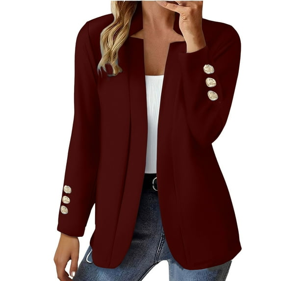iHPH7 Open Front Blazer for Women Fall Office Outfits for Women Fall Blazers for Women Fall Womens Outfits Office Wear Fall Jackets for Women Suit Jackets for Women Red 2 XXL