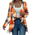 thumbnail image 1 of iHPH7 Open Front Cardigan for Women Plaid Cardigans for Women Long Jackets for Women Long Sleeve Cardigan for Women Loose Cardigan for Women Womens Fall Clothing Soft Cardigans for Women Orange XL, 1 of 7