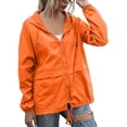 thumbnail image 1 of iHPH7 Outdoor Jacket Hooded Rain Coats for Women Softshell Jacket Women Hooded Jacket Women Zip Up Jacket Hiking Jacket Women Womens Raincoats Waterproof with Hood Orange XXL, 1 of 9