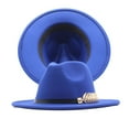 thumbnail image 1 of iHPH7 Packable Sun Hat Packable Fedora Hats for Women Mens Fedora Hats Wide Brim Fedora Hats for Women Men's Fedoras, Blue One Size, 1 of 6