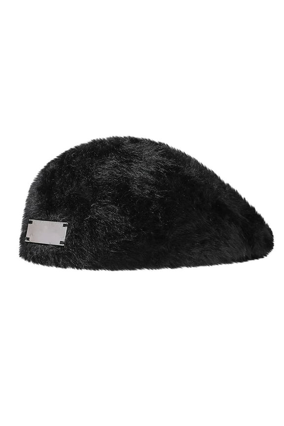 Painters Cap Newsboy Hats for Women Wool Cap French Beret Hats for Women Painters Hat, Black One Size