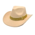 thumbnail image 1 of iHPH7 Panama Hat Country Concert Outfits for Women Wide Brim Hats for Women Western Accessories for Women Cowgirl Accessories, Beige M, 1 of 2