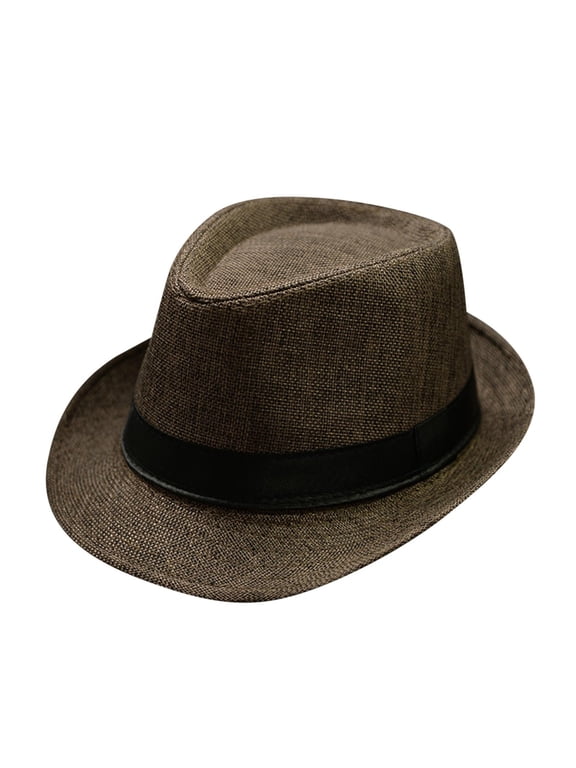 Panama Hat Men Wide Brim Fedora Hats for Women Church Hats for Women Packable Sun Hat Fedora Hats for Men, Coffee One Size