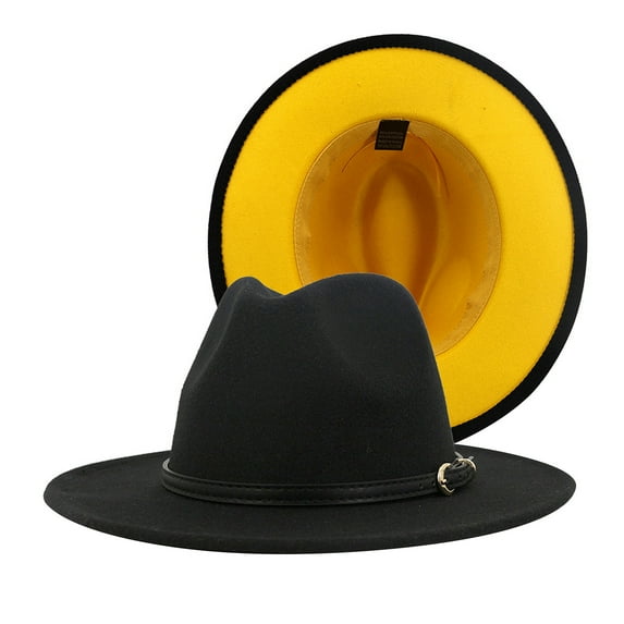 iHPH7 Panama Hat Men's Fedoras Dress Hats for Women Mens Fedora Hats Panama Fedora Hats for Men, Yellow One Size
