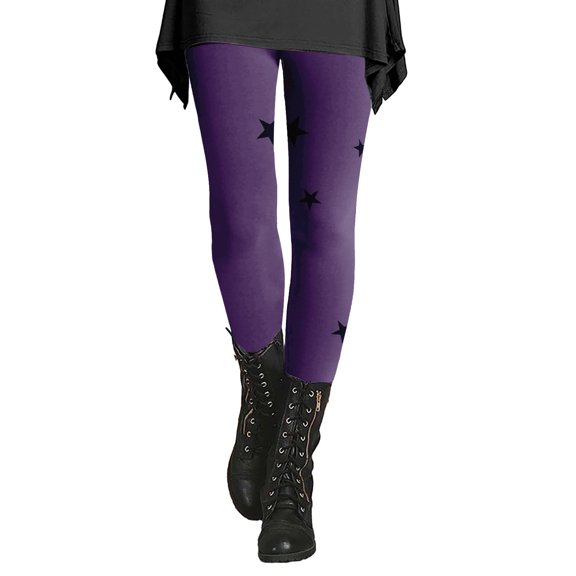 iHPH7 Patterned Leggings for Women Fall Pants for Women Womens Stretch Pants Workout Leggings for Women Printed Leggings for Women High Waisted Leggings for Women Athleisure Women Purple XL