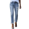 thumbnail image 1 of iHPH7 Petite Jeans for Women Travel Pants Women Ripped Jeans Womens Y2k Jeans Straight Leg Jeans for Women Casual Pants for Women Denim Pants for Women Blue XL, 1 of 5