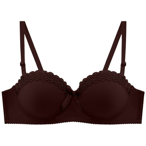 iHPH7 Plus Size Bras for Women, Half Cup Bra, Push Up Bras for Women, Underwire Bras for Women, Breathable Bras for Women, Coffee 34