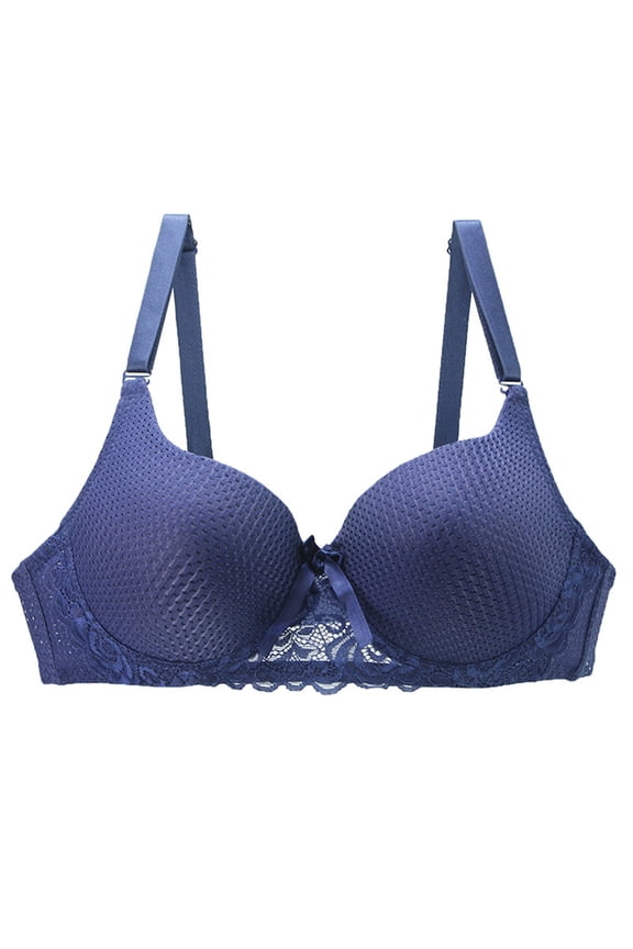 Plus Size Full Coverage Bras, Plus Size Bras for Women, Bras for Women No Underwire, Push Up Bra, Breathable Bras for Women, Blue 38D